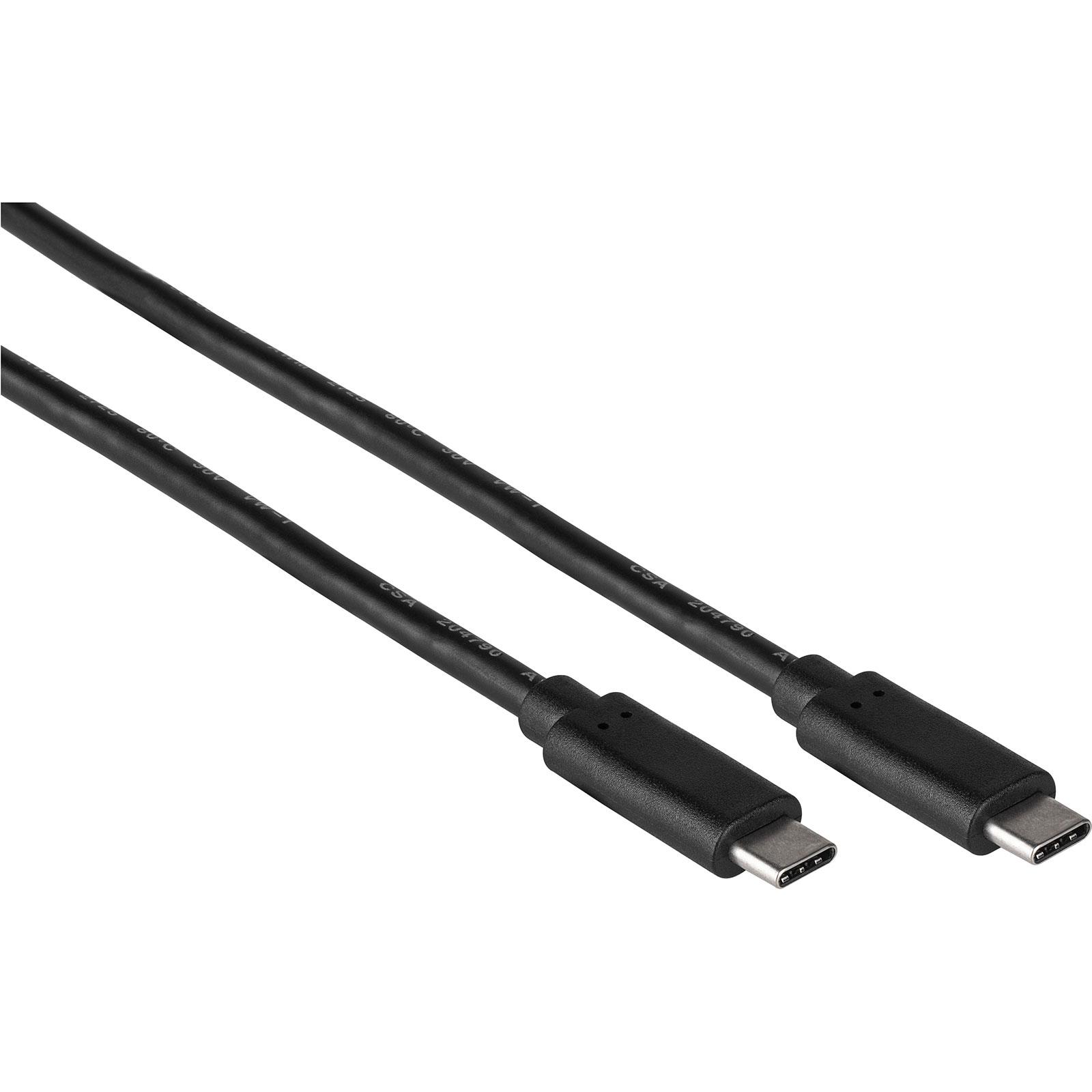 USB-C 3.1 Gen 2 Male To Male 3.3 Ft. Cable 10 Gbps 3A Black